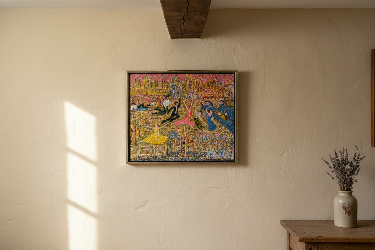 Gwynne Robins Signed Oxford Graduation Scene Original Acrylic 51×61 cm Framed Ar