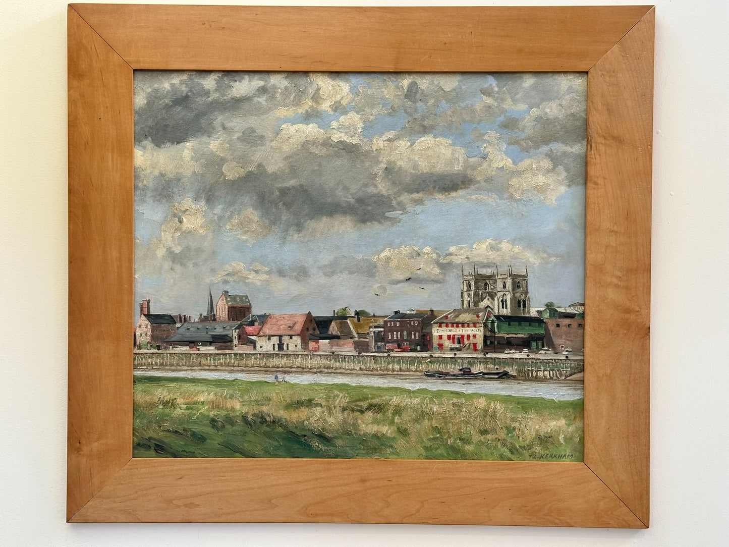 Original Thomas Kerkham Oil Painting -Slade School South Quay Kings Lynn Norfolk