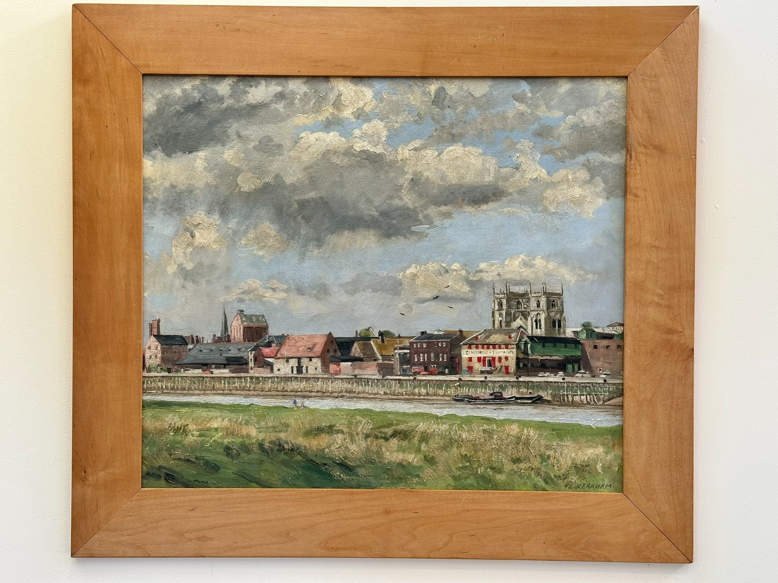 Original Thomas Kerkham Oil Painting -Slade School South Quay Kings Lynn Norfolk