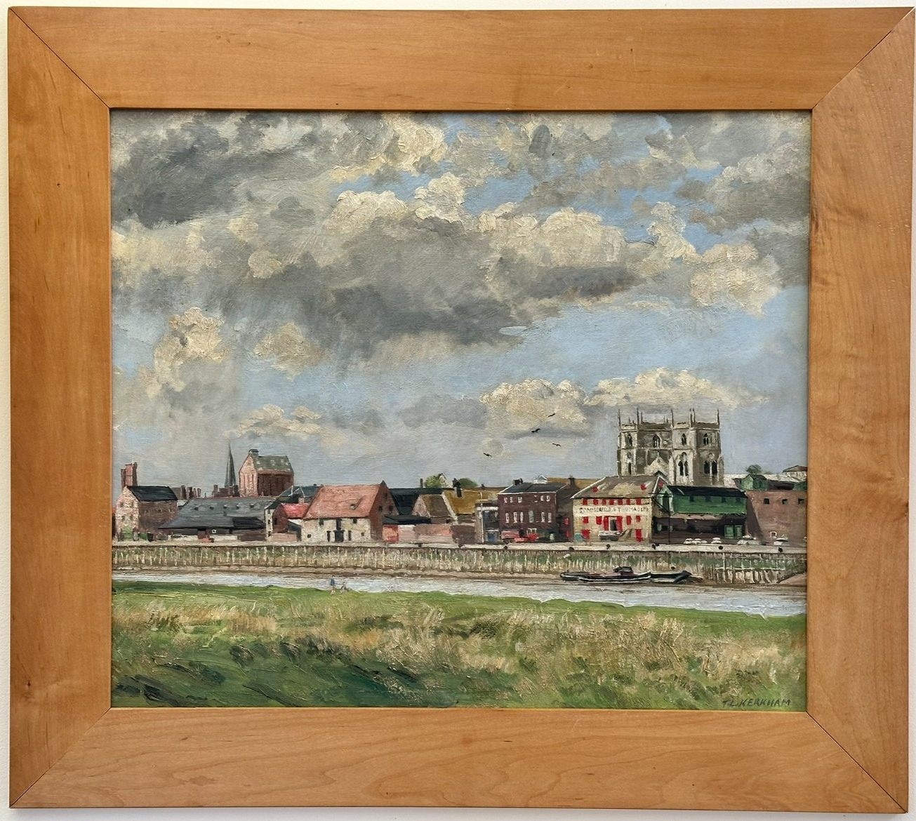 Original Thomas Kerkham Oil Painting -Slade School South Quay Kings Lynn Norfolk