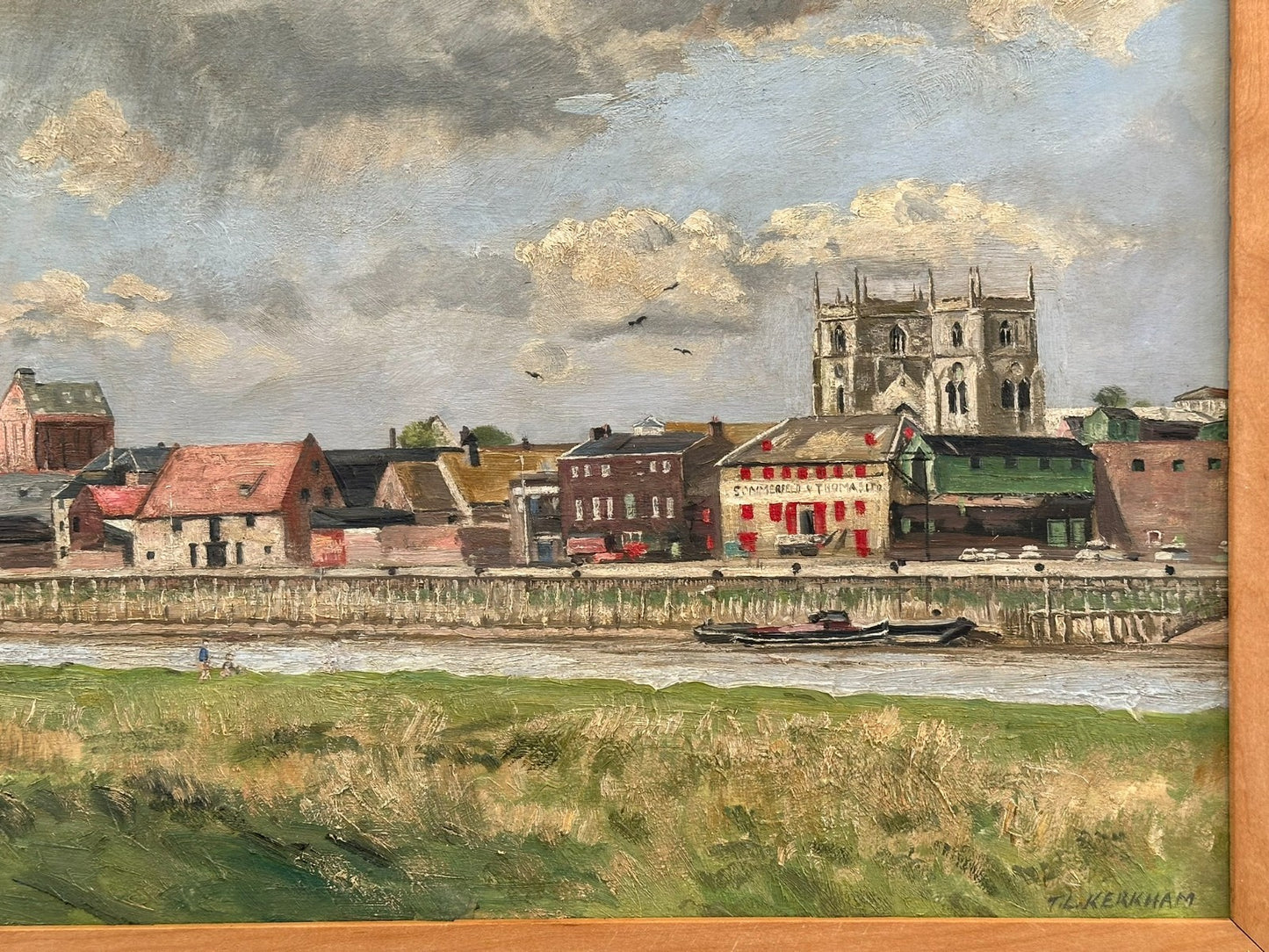 Original Thomas Kerkham Oil Painting -Slade School South Quay Kings Lynn Norfolk
