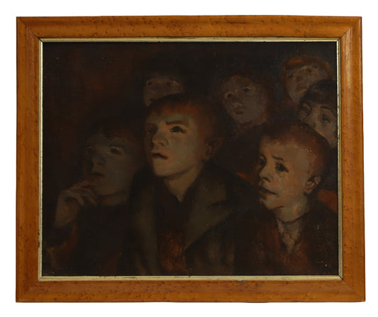 Morris Kestelman RA - Children at Cinema c.1940 - Oil Painting