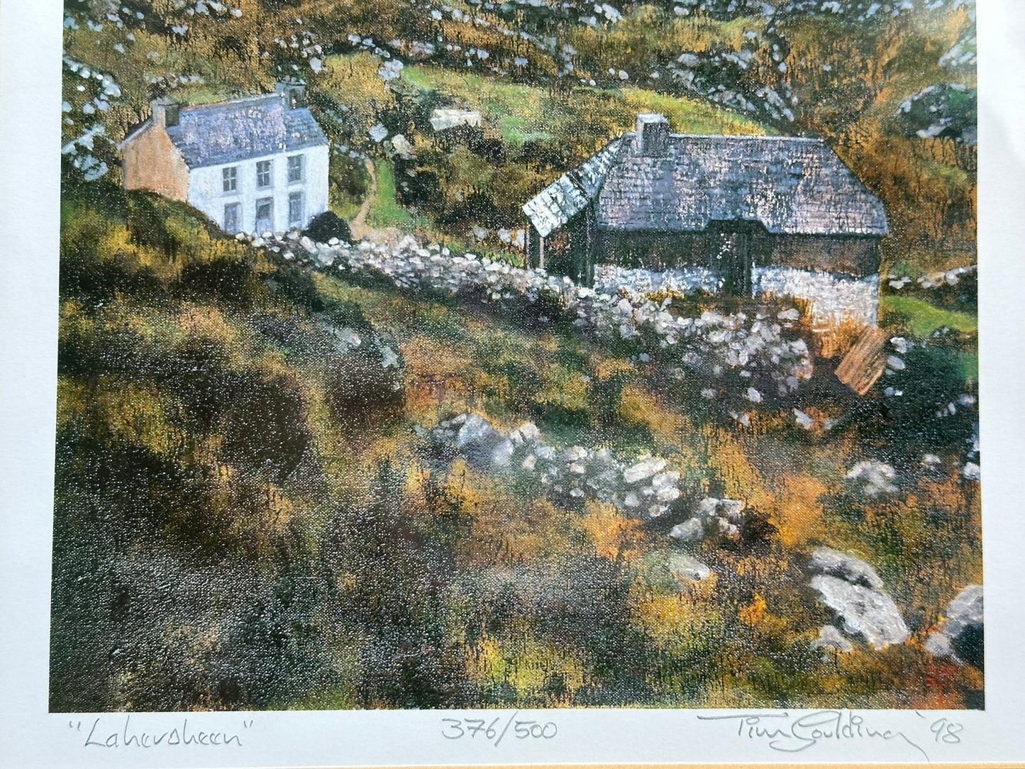 Tim Goulding Lahersheen 1998 Signed Limited Edition Print Irish 1998 54x41cm
