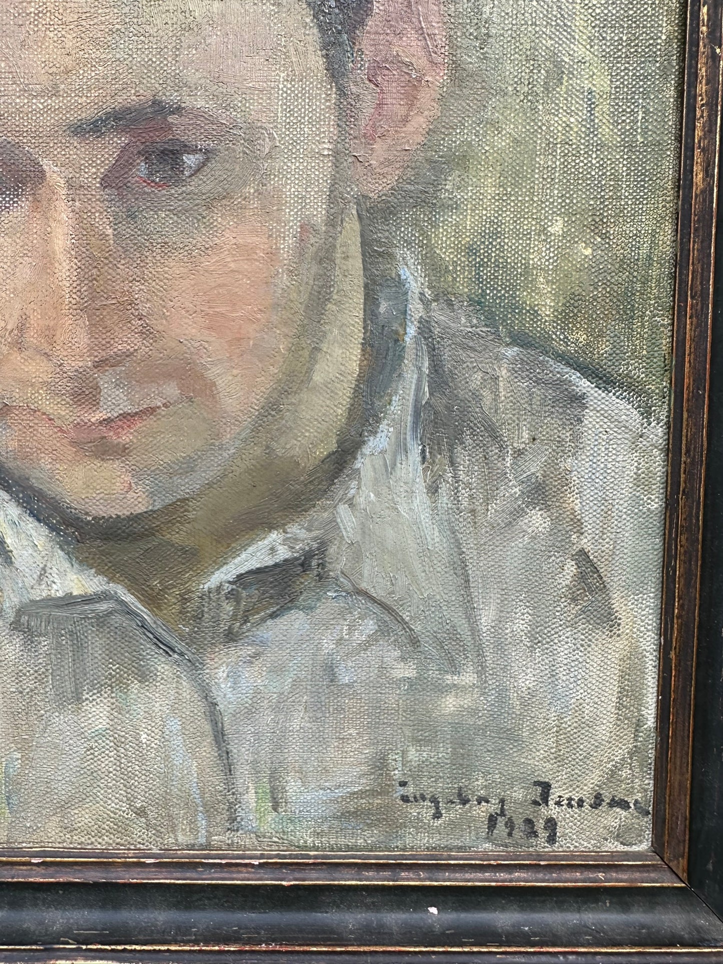 Ingeborg Jensen 1939 Original Portrait Oil Painting Norway 36x43cm Signed Framed