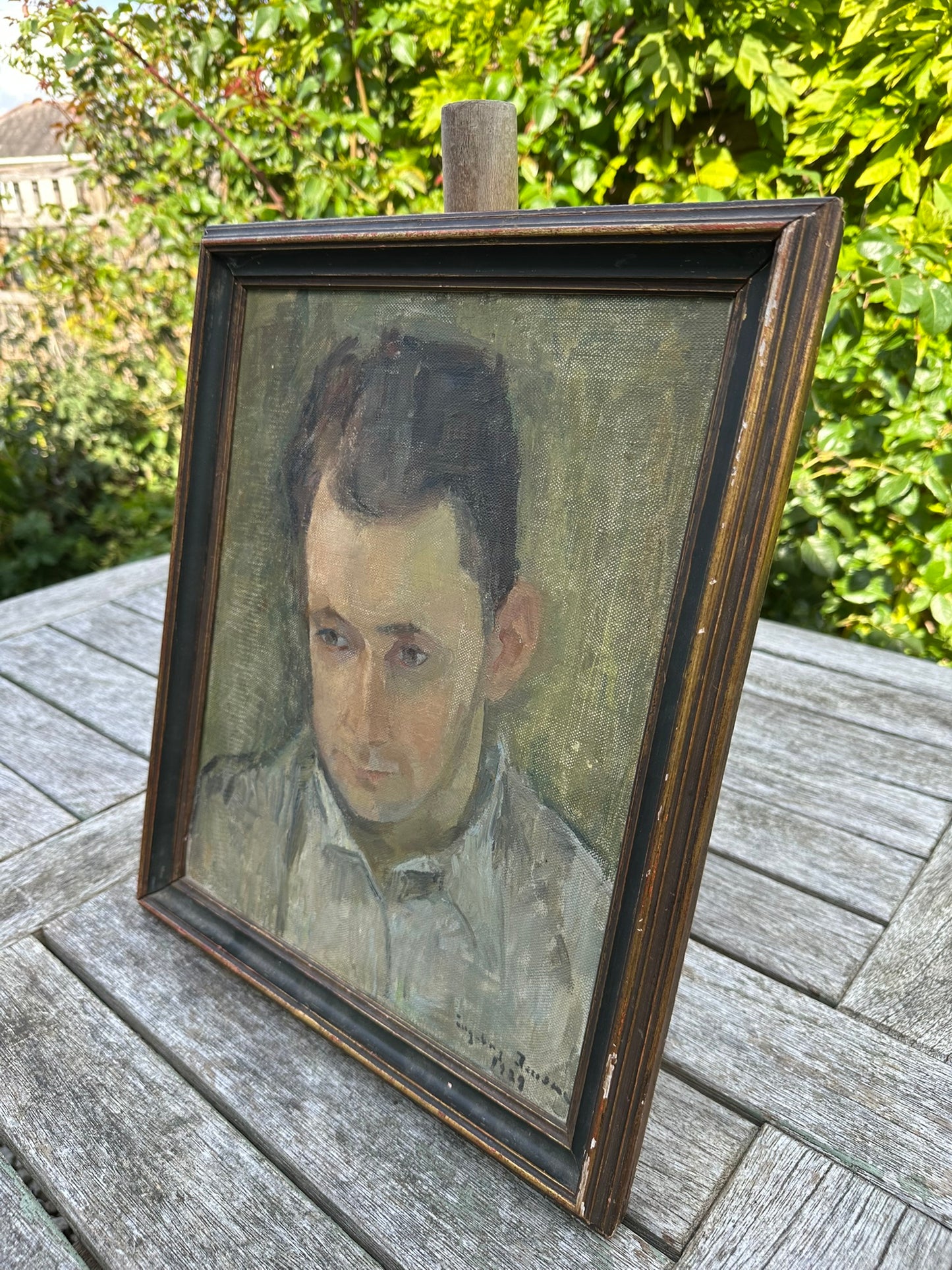 Ingeborg Jensen 1939 Original Portrait Oil Painting Norway 36x43cm Signed Framed