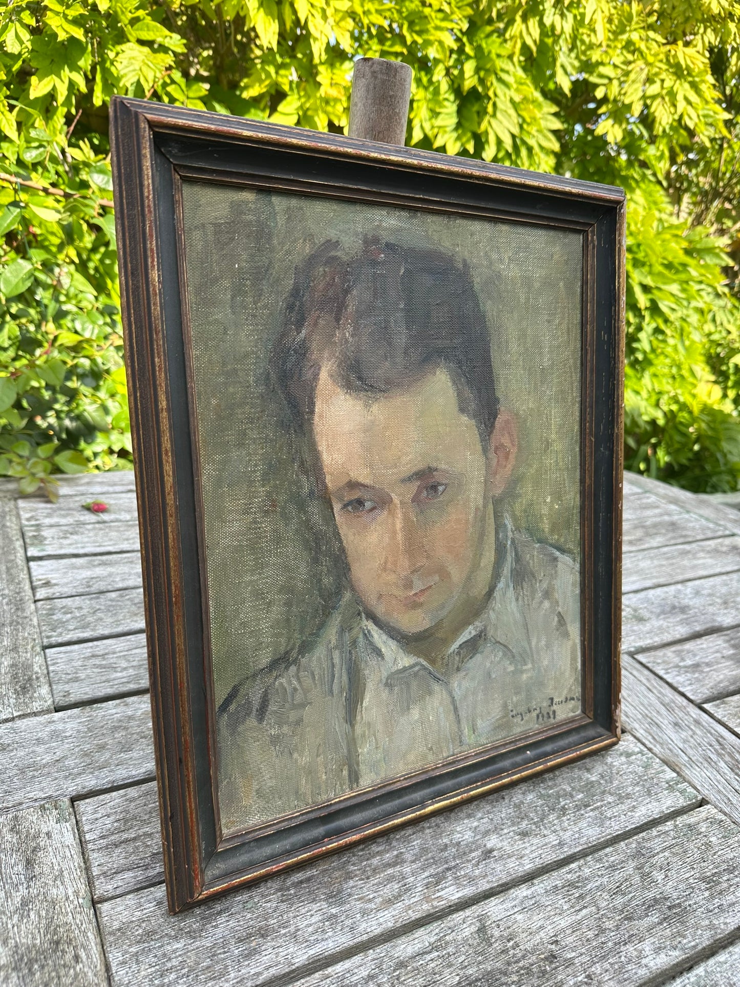 Ingeborg Jensen 1939 Original Portrait Oil Painting Norway 36x43cm Signed Framed