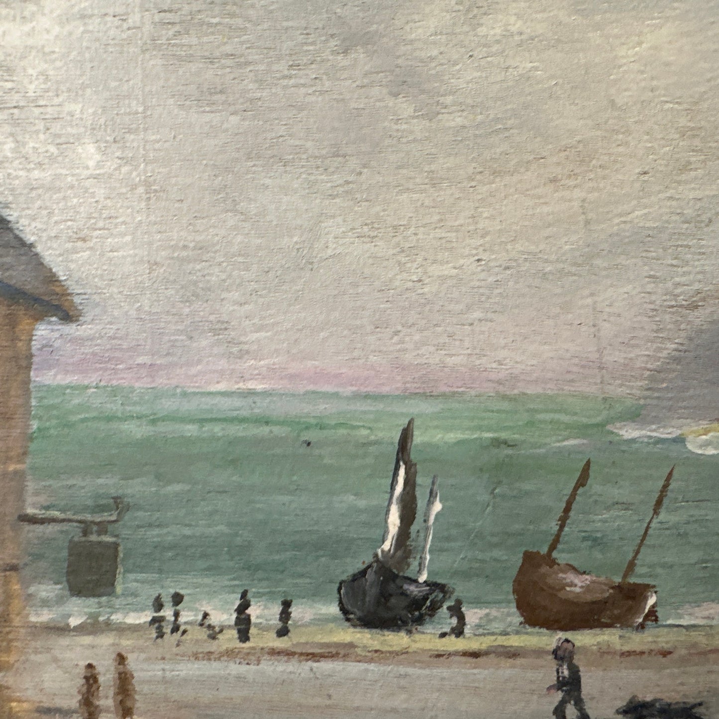Naive Cornish Harbour Painting - The Dolphin Inn, Penzance - Signed T Maidment
