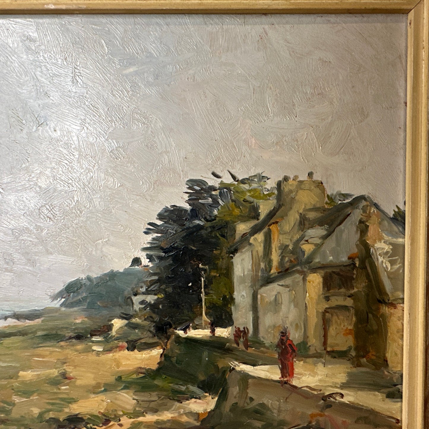 Claude Bils Oil Painting 'Low Tide' Estuary Scene Signed 28x35cm Framed