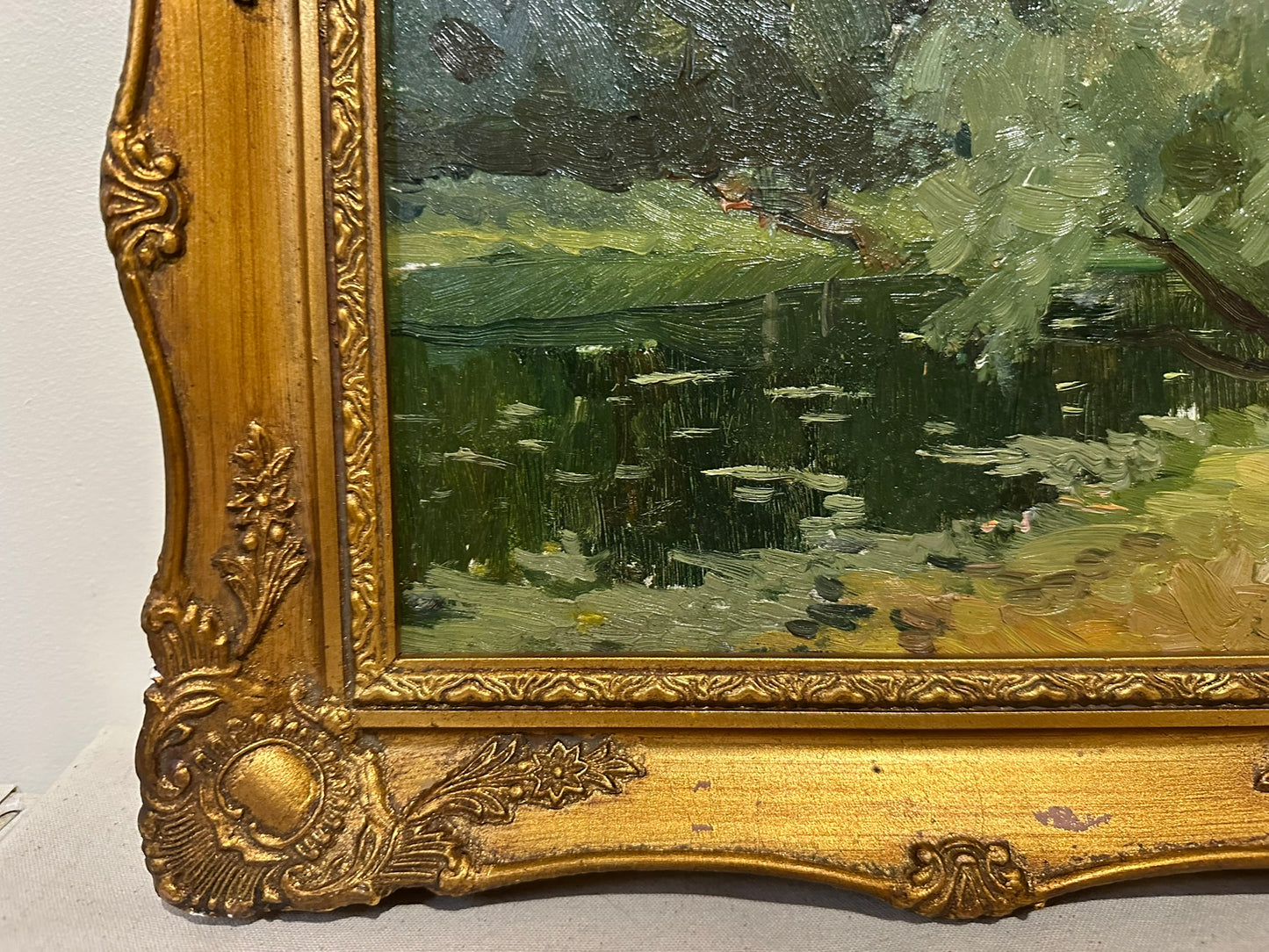 Nikolay Shevtsov 1950 Oil Painting River Landscape Soviet Russian Realism