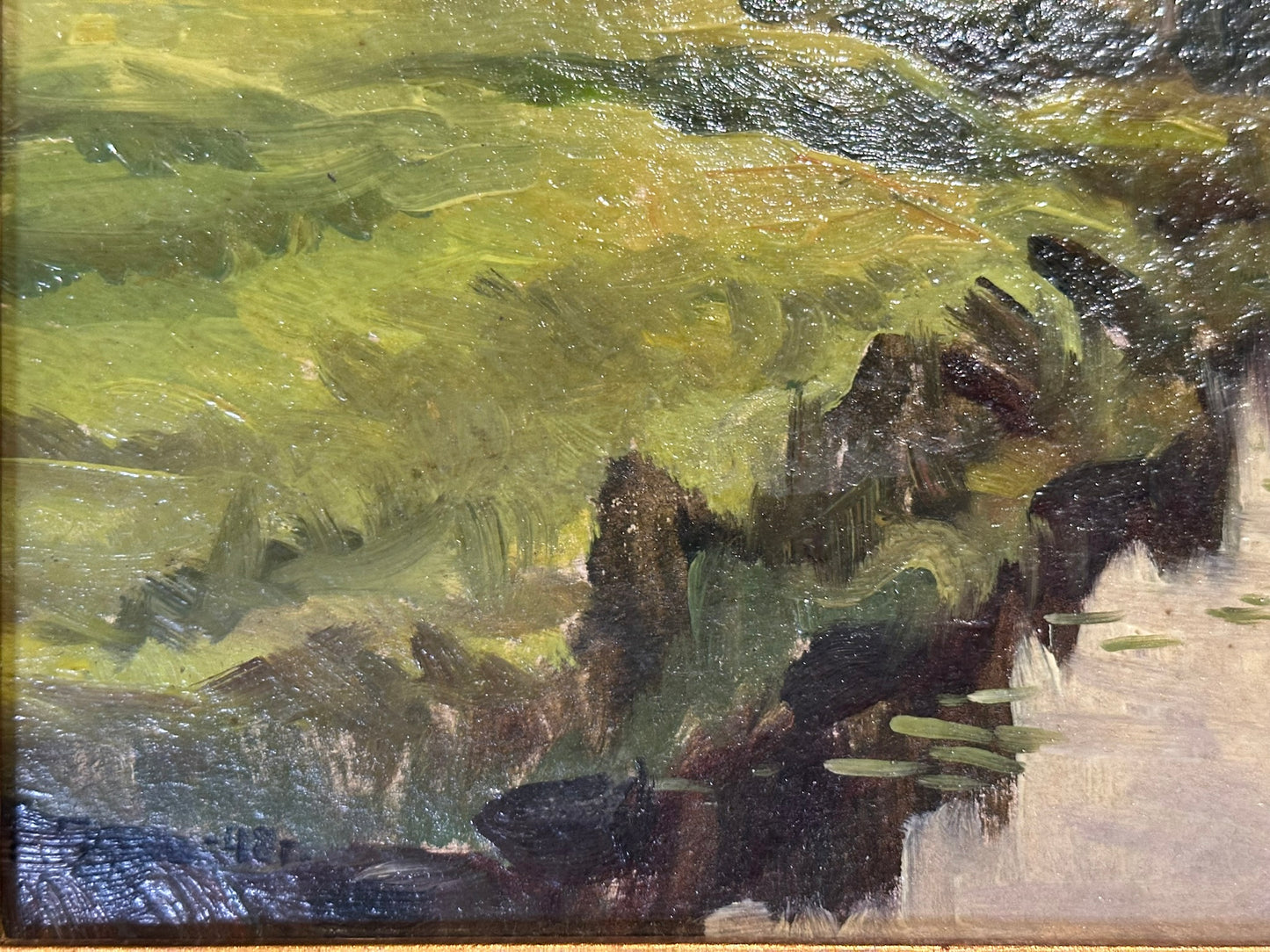 Nikolai Gorov "Beyond the Marsh" 1948 Beautiful Post War Soviet Painting