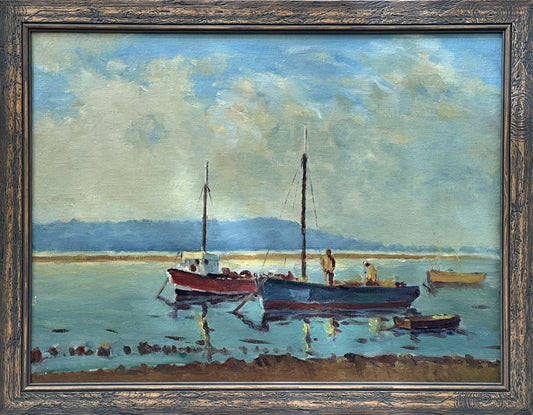 Keith James Gardner RCA (1933-2025) - Boats on the Dee Estuary