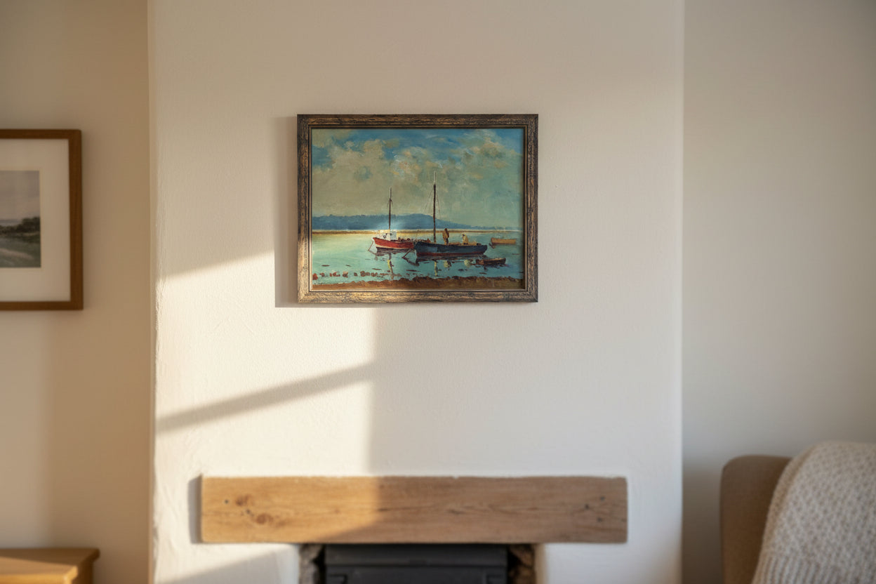 Keith James Gardner RCA (1933-2025) - Boats on the Dee Estuary