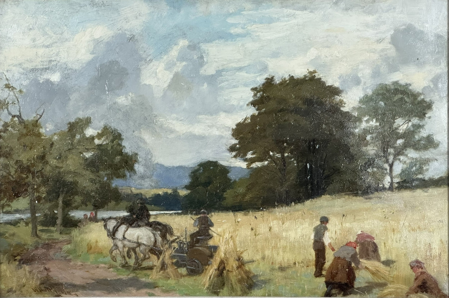 Walter Hutcheson (Scottish, exhibiting from 1867, died 1910) - Harvest Time at Kenmuir - RGI Exhibit