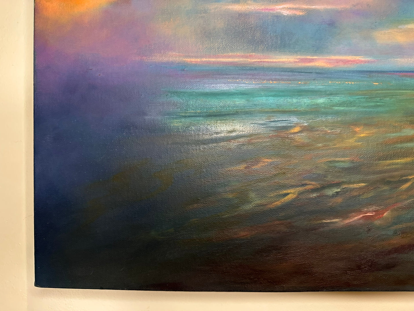 Meg Milne Beauly Firth Sunrise & Sunset - Pair of Large Scottish Coast Paintings