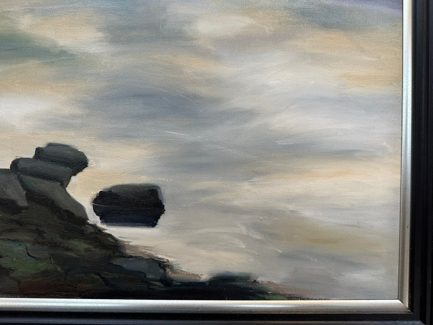 Tom Barron "Looking East Down Loch Voil" Scottish Loch Large Oil 80x80 cm Framed