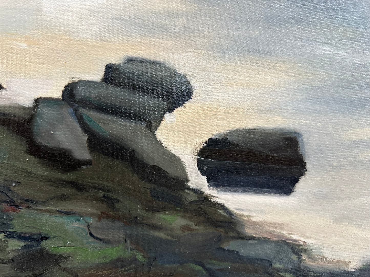 Tom Barron "Looking East Down Loch Voil" Scottish Loch Large Oil 80x80 cm Framed