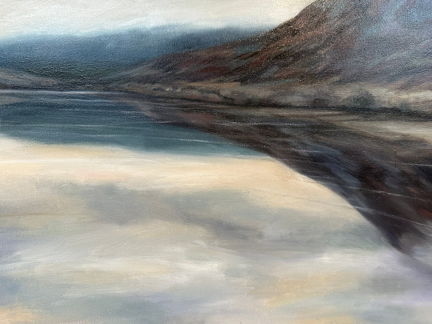 Tom Barron "Looking East Down Loch Voil" Scottish Loch Large Oil 80x80 cm Framed