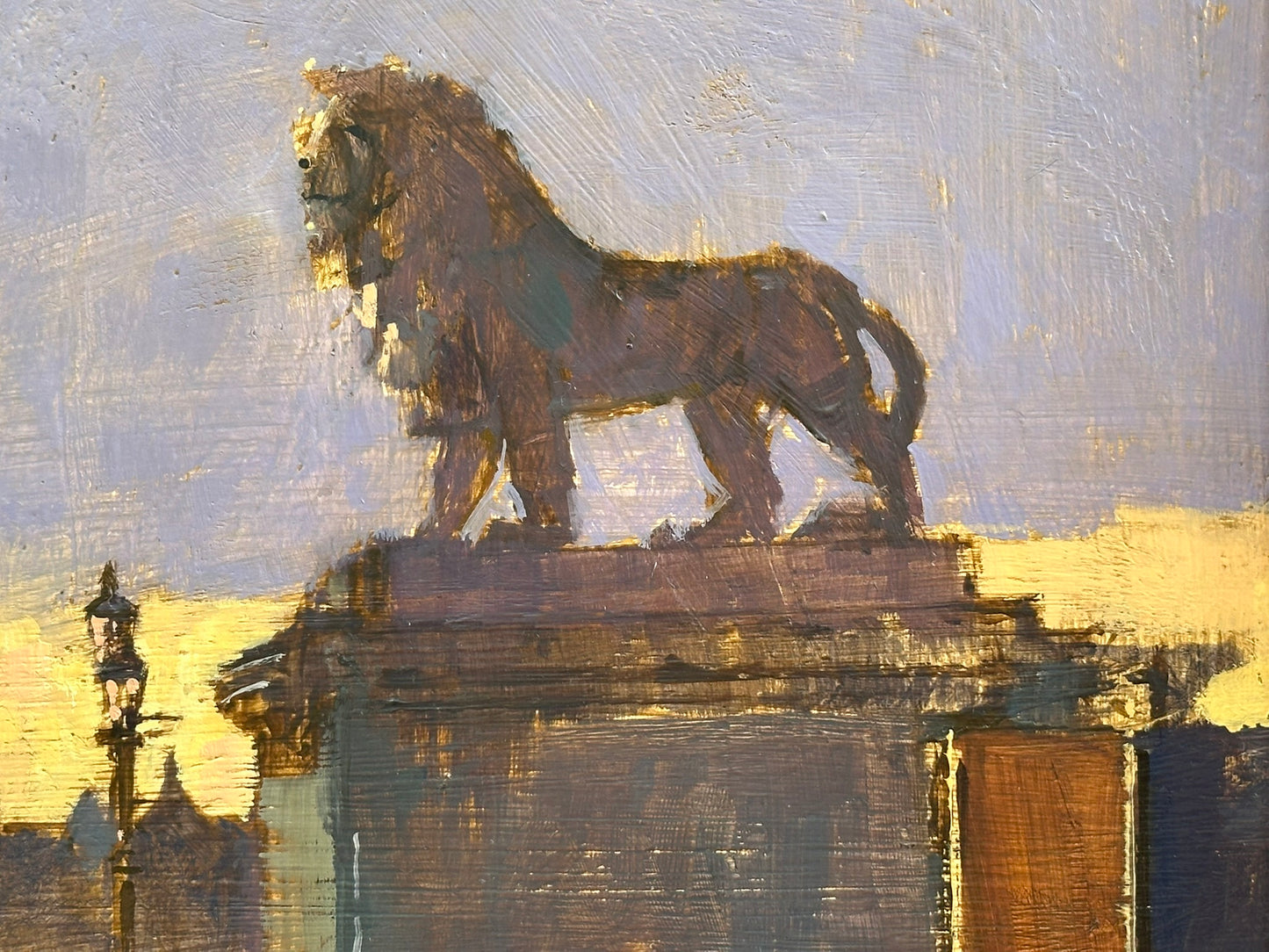 David Sawyer RBA (born 1961) - The South Bank Lion, Winter Light