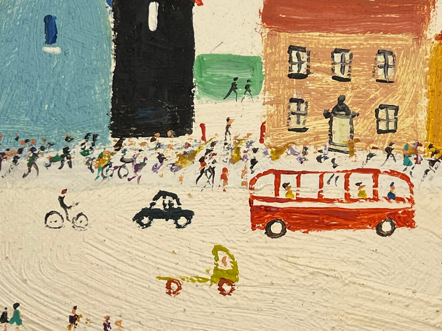 Simeon Stafford - Large Oil Painting - Coastal Town , Northern School 50 x 75cm