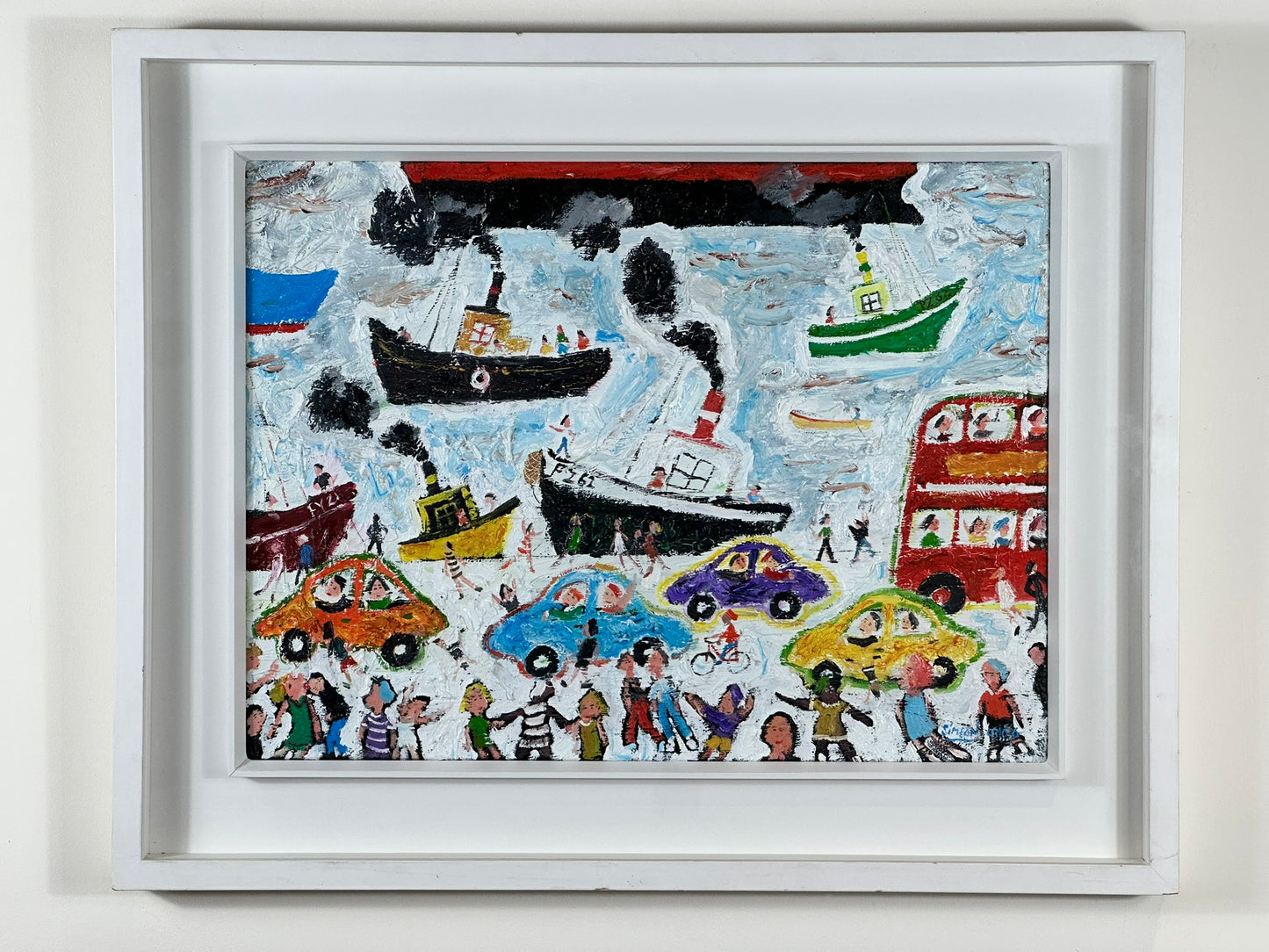 Simeon Stafford (British, b.1956) - Harbour Scene and Red Bus