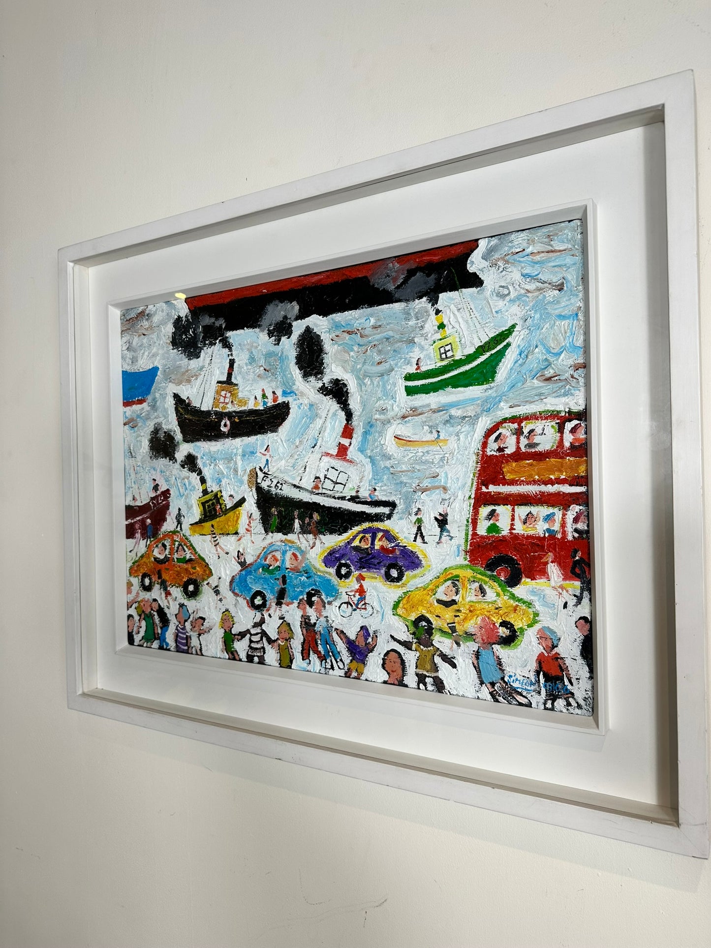 Simeon Stafford (British, b.1956) - Harbour Scene and Red Bus