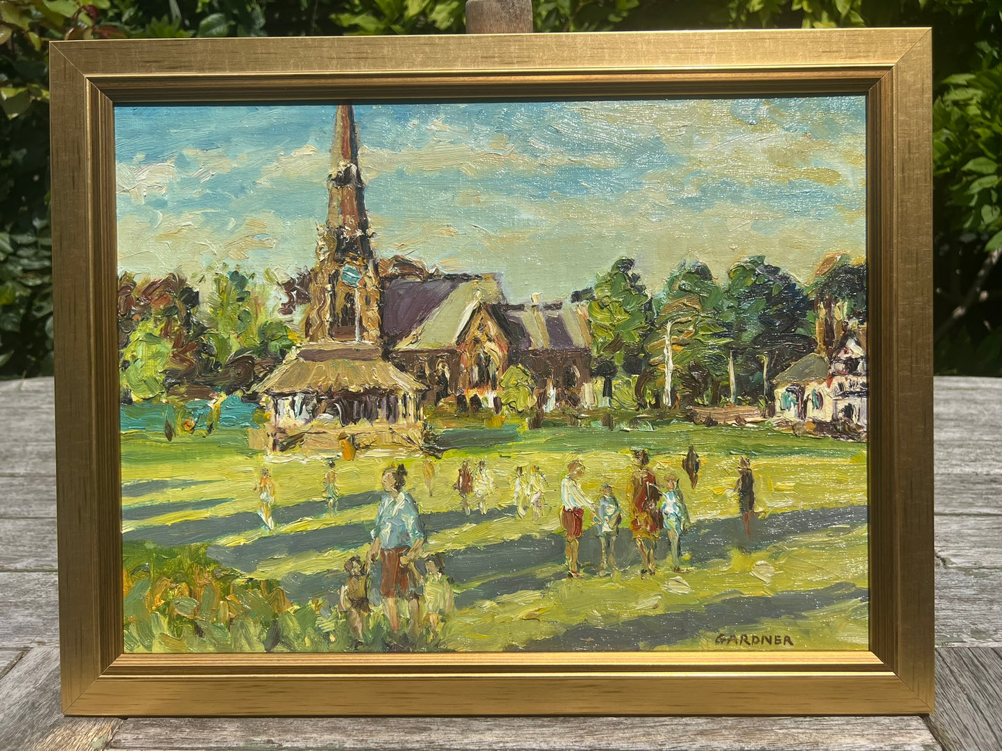 Keith Gardner RCA Framed Oil Painting Thornton Hough Church Common Signed 40x30c