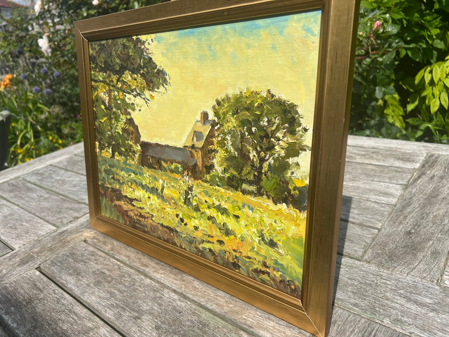 Keith Gardner RCA Landican Fields and Houses 40x30cm