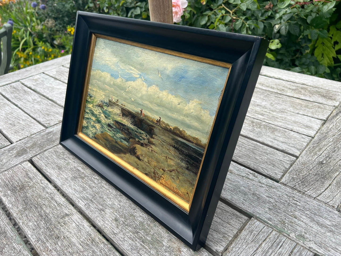 A E Boler (British 1865-1938) Pair 1917 Signed Coastal Oil on Board 31x21cm Each