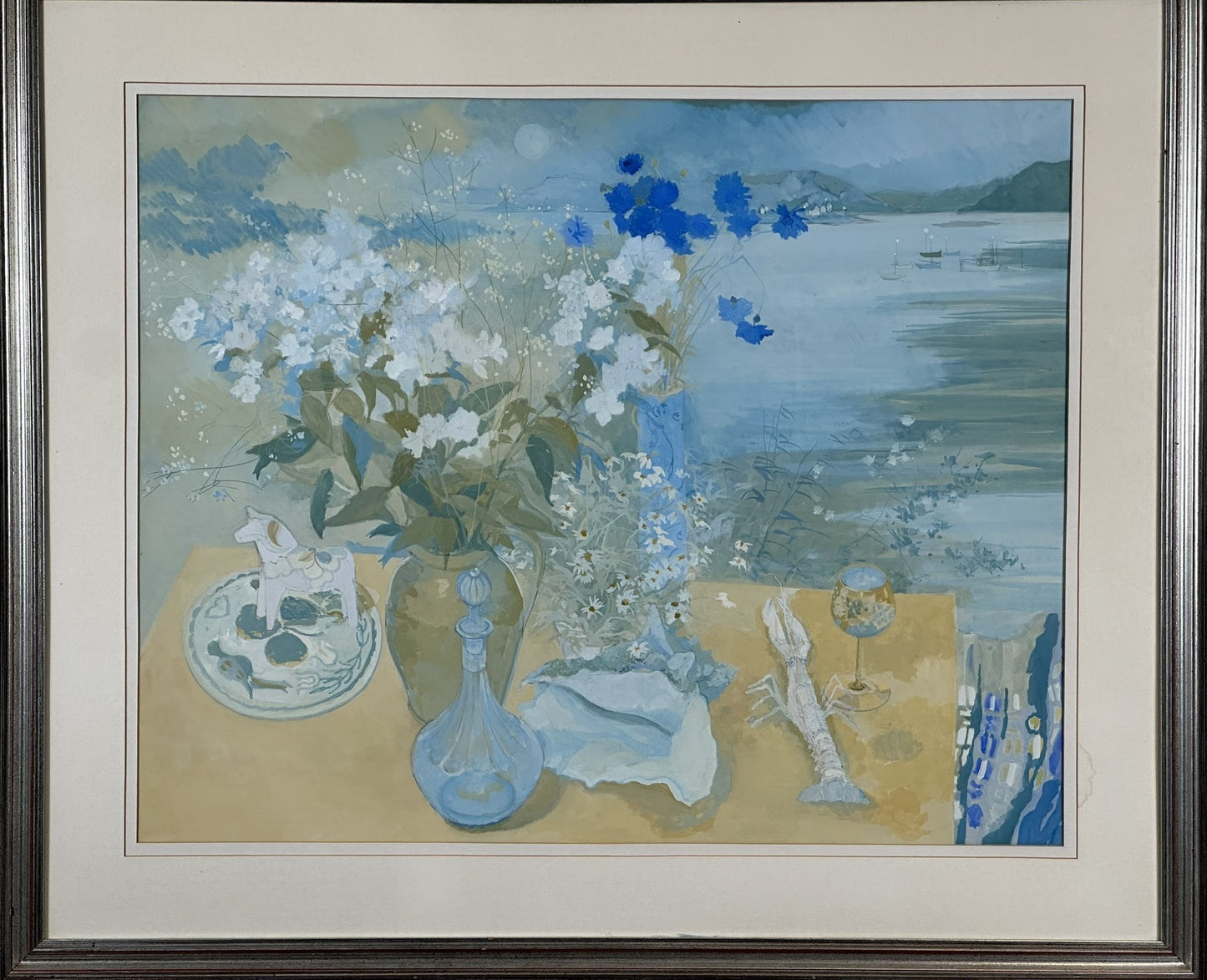 Irene Halliday RSW (1931 to 2023) - Large Coastal Still Life Gouache