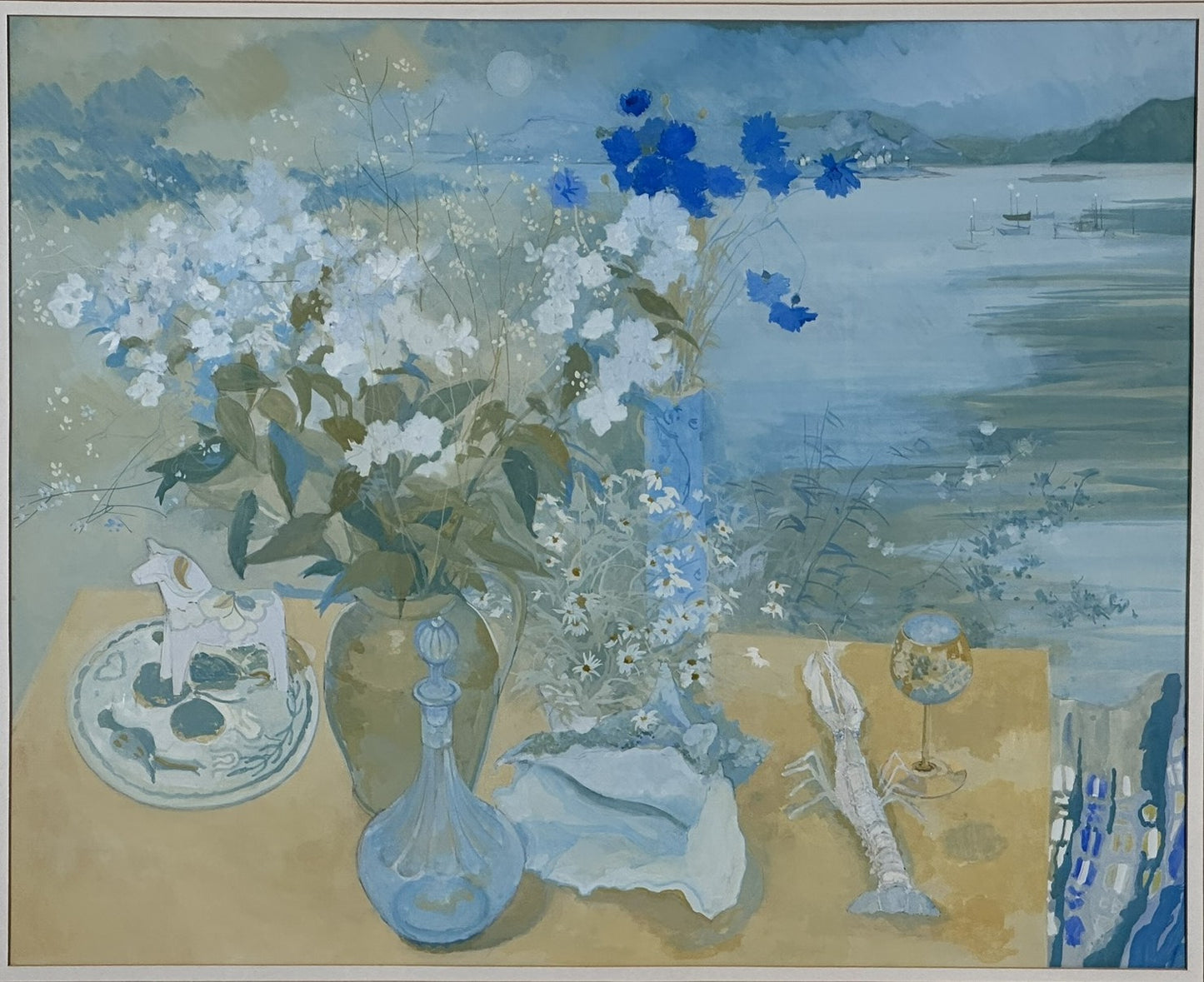 Irene Halliday RSW (1931 to 2023) - Large Coastal Still Life Gouache