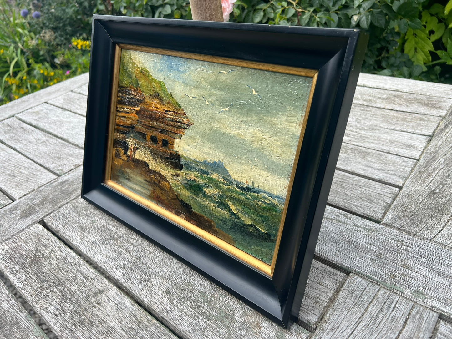 A E Boler (British 1865-1938) Pair 1917 Signed Coastal Oil on Board 31x21cm Each
