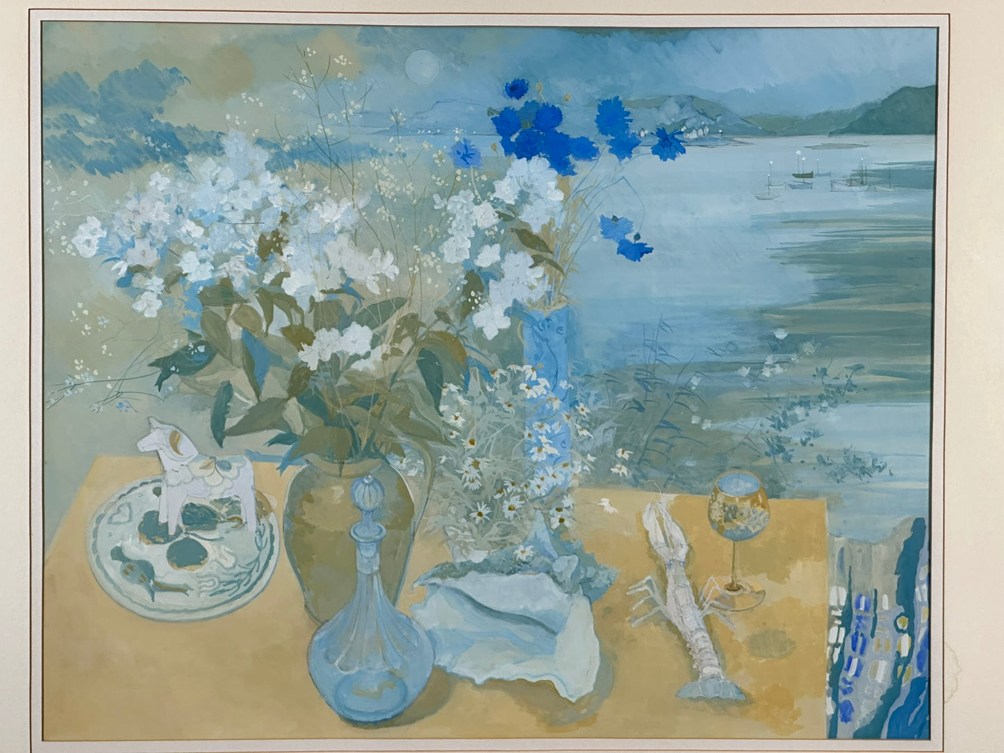 Irene Halliday RSW (1931 to 2023) - Large Coastal Still Life Gouache