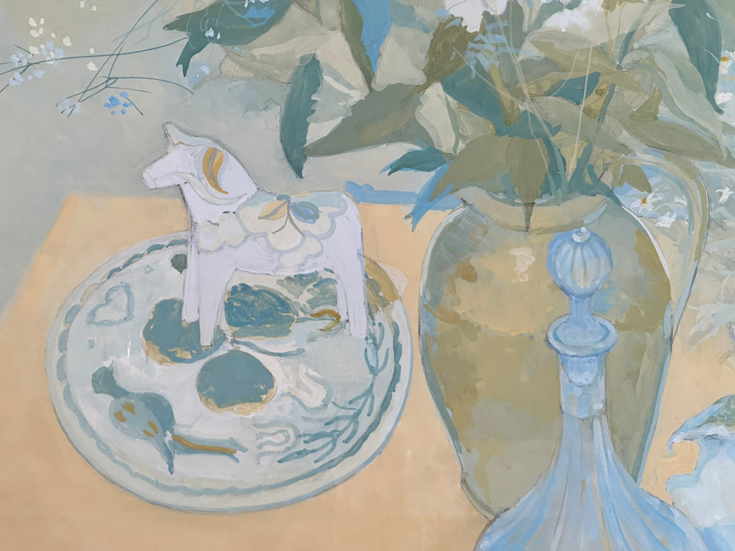 Irene Halliday RSW (1931 to 2023) - Large Coastal Still Life Gouache