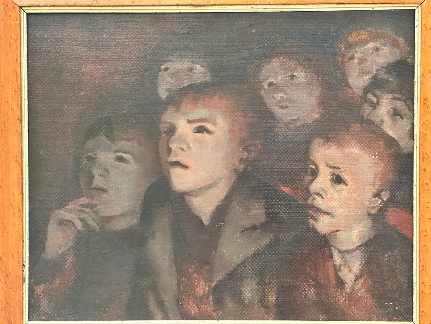 Morris Kestelman RA - Children at Cinema c.1940 - Oil Painting