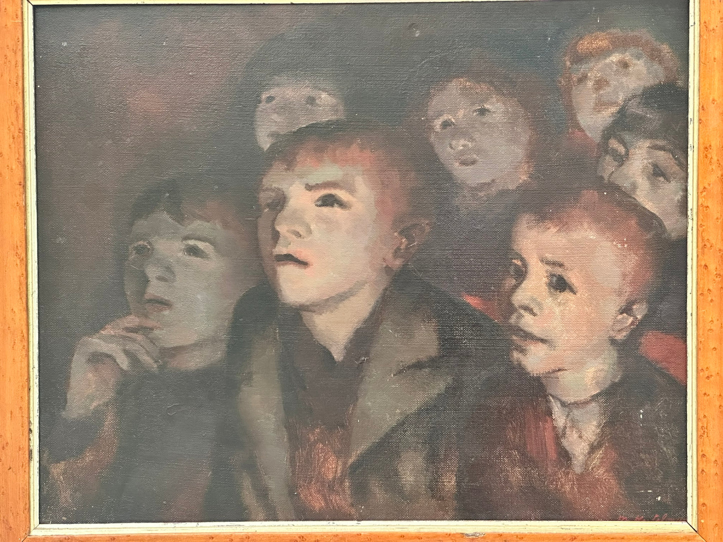 Morris Kestelman RA - Children at Cinema c.1940 - Oil Painting