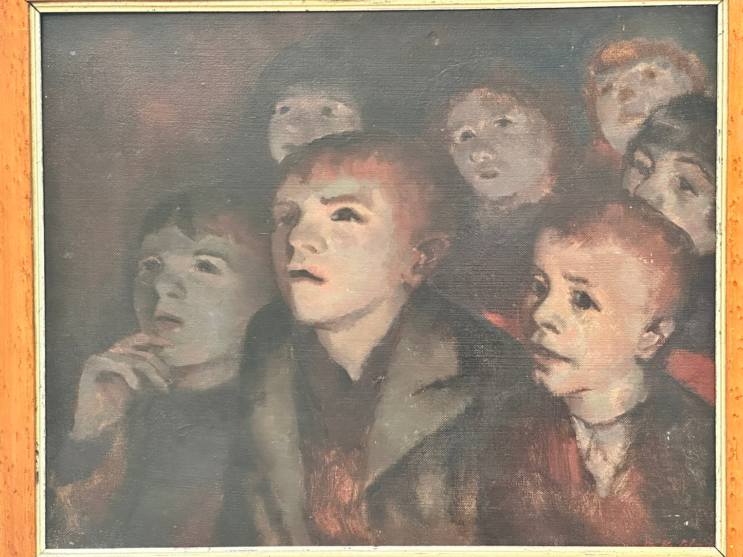 Morris Kestelman RA - Children at Cinema c.1940 - Oil Painting