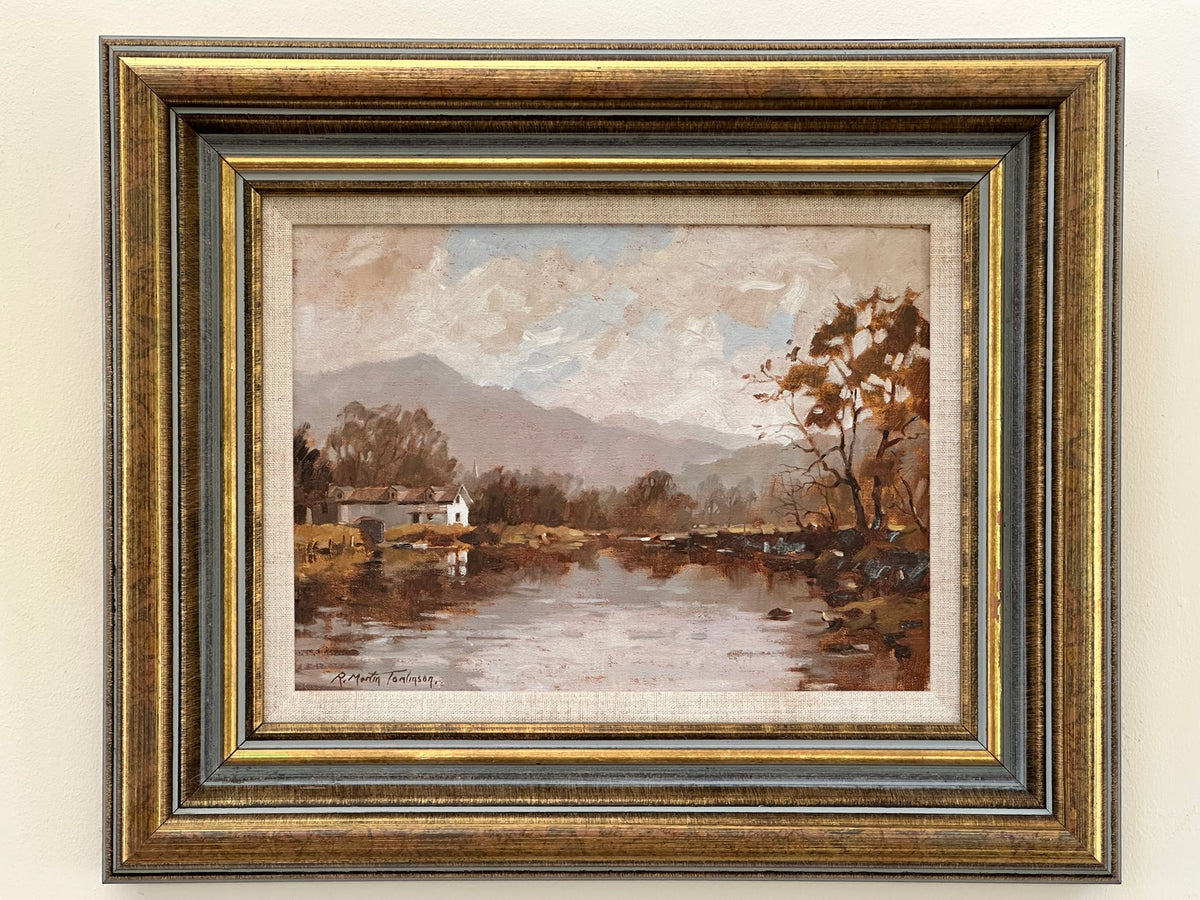 Robert Martin Tomlinson - The Boathouse, Brathay, Estuary - Oil on Canvas