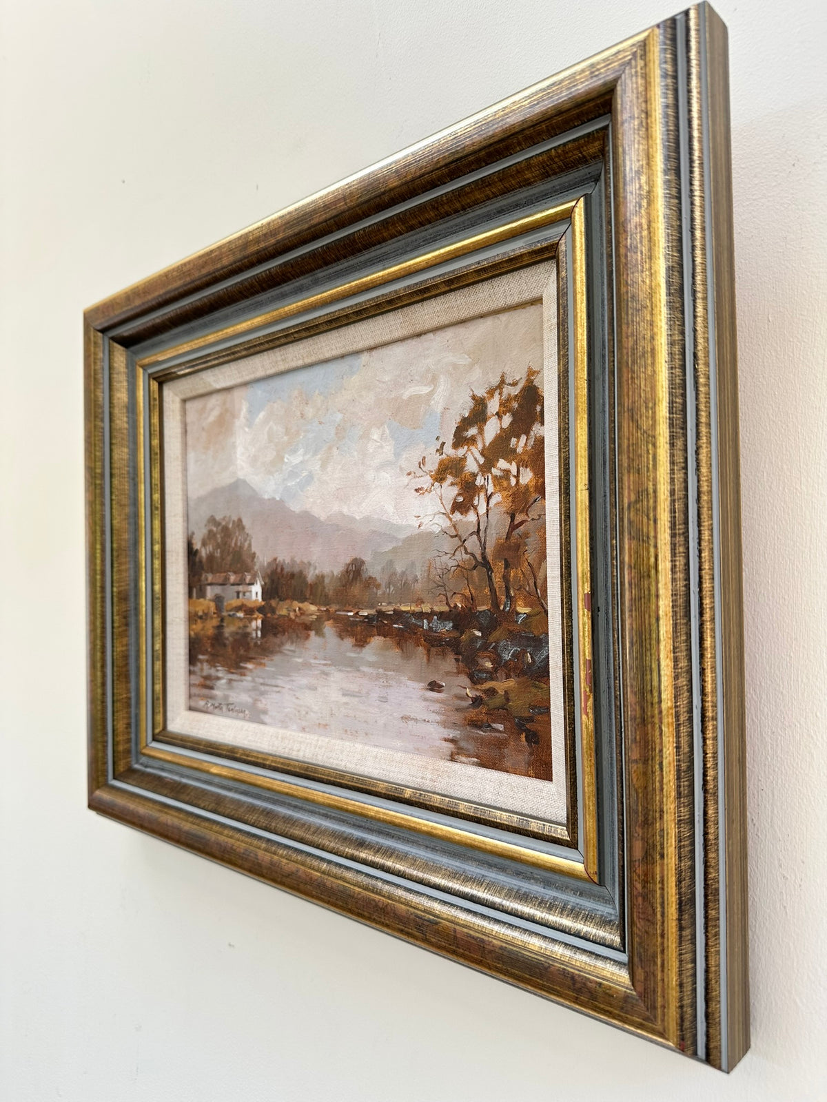 Robert Martin Tomlinson - The Boathouse, Brathay, Estuary - Oil on Canvas