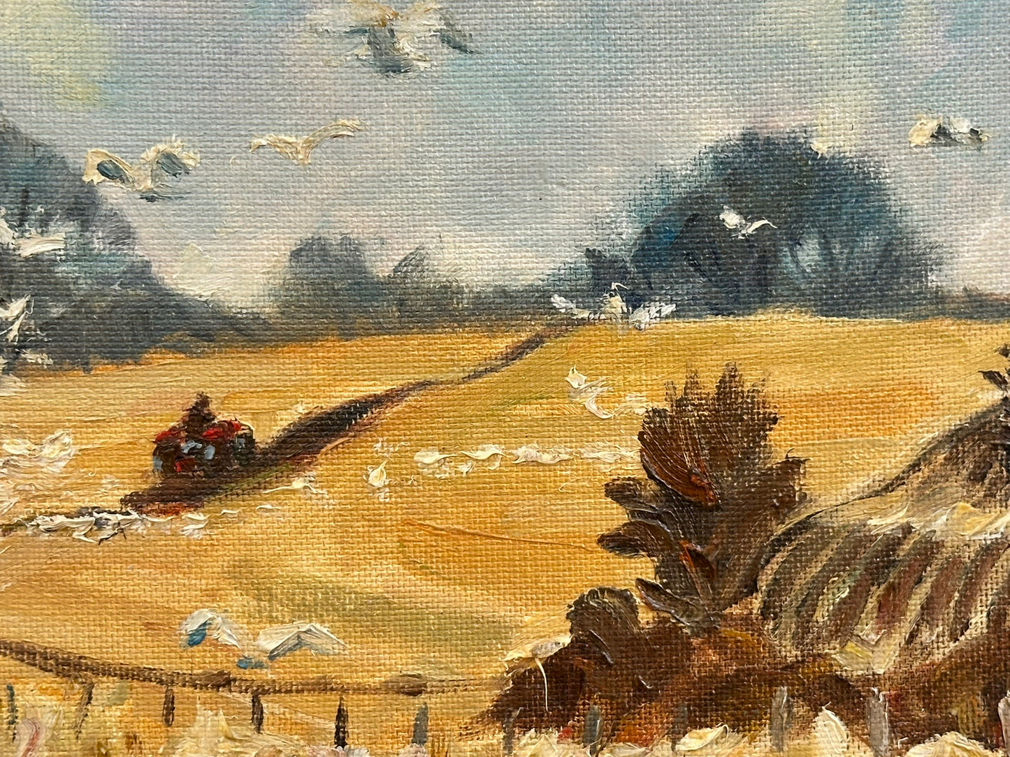 Keith Gardner RCA - Harvest Time - Double-Sided Oil on Board