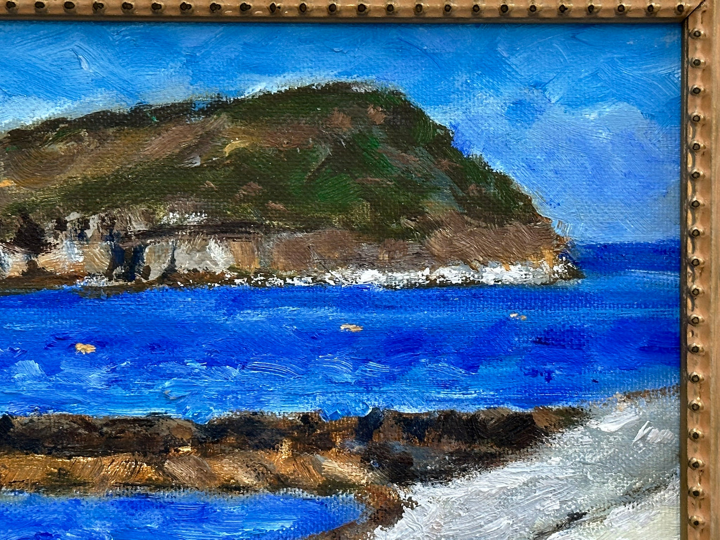 Keith Gardner RCA - Lighthouse & Puffin Island from Penmon - Oil on Board