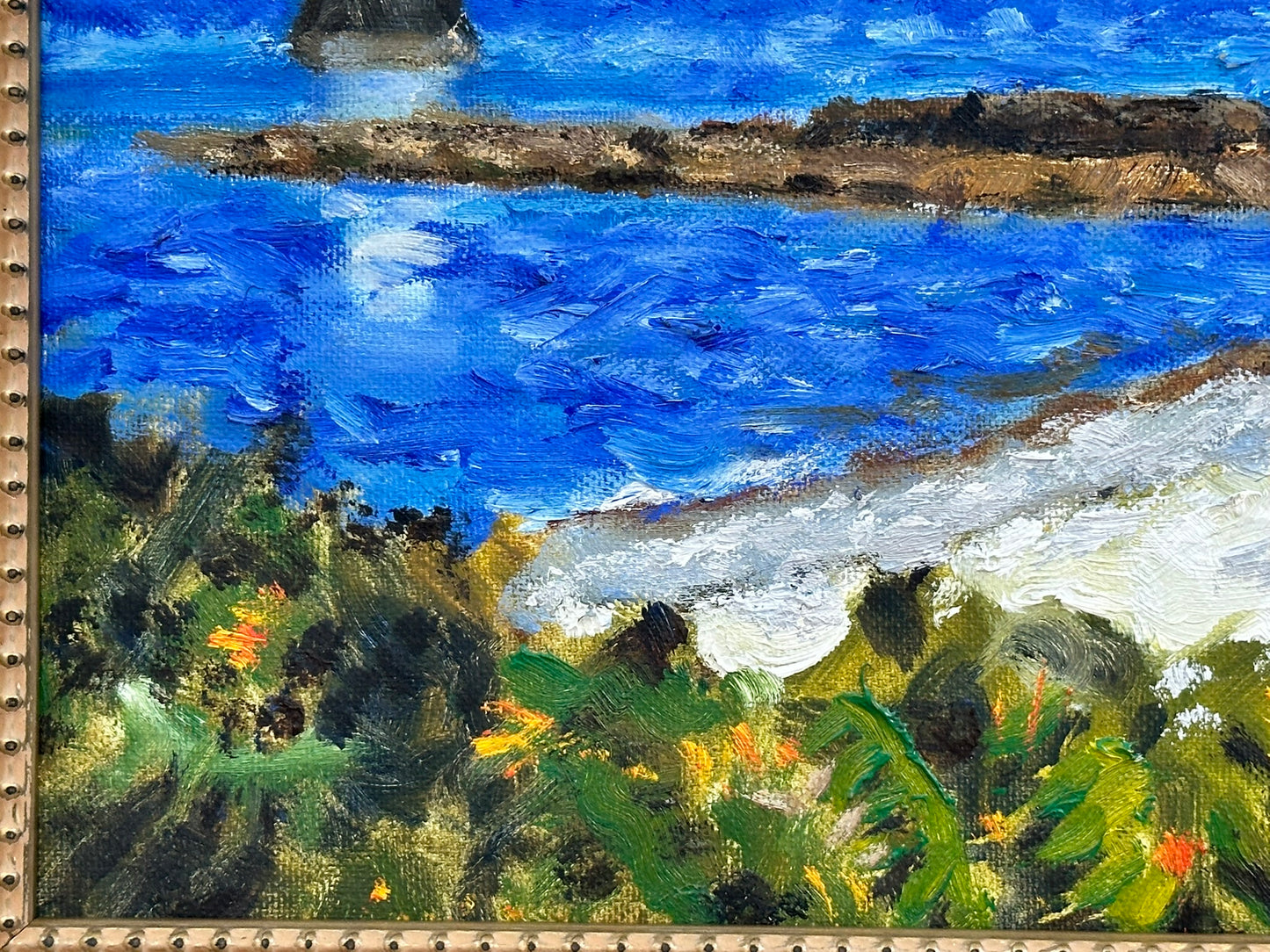 Keith Gardner RCA - Lighthouse & Puffin Island from Penmon - Oil on Board