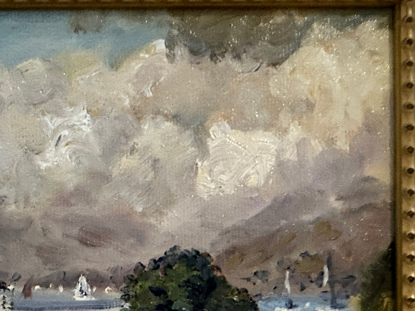 Keith Gardner RCA - Cloudy Lake Windermere from Bowness - Small Oil Painting