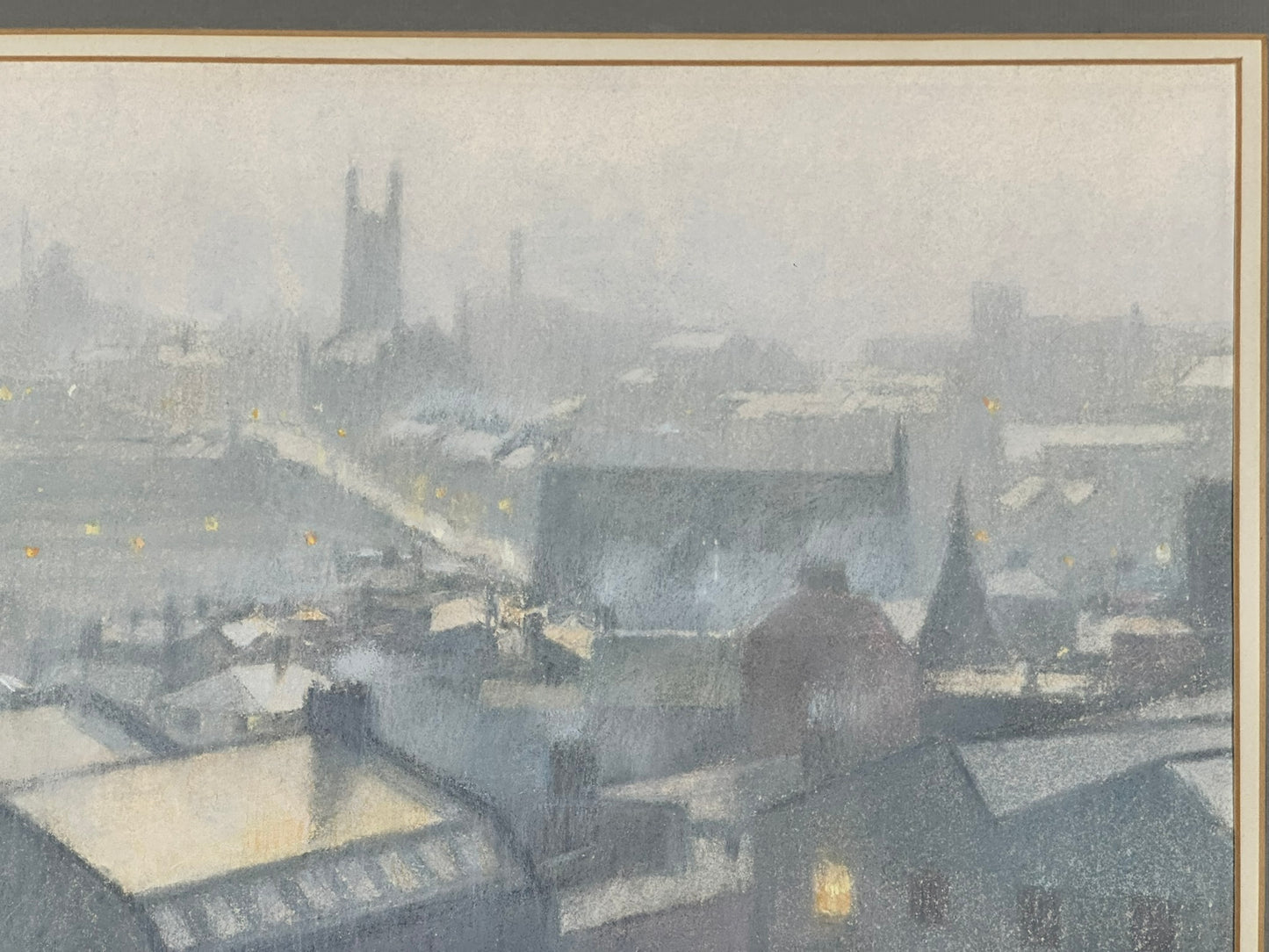 Bob Richardson - Hazy Morning Manchester 1977 Original Pastel