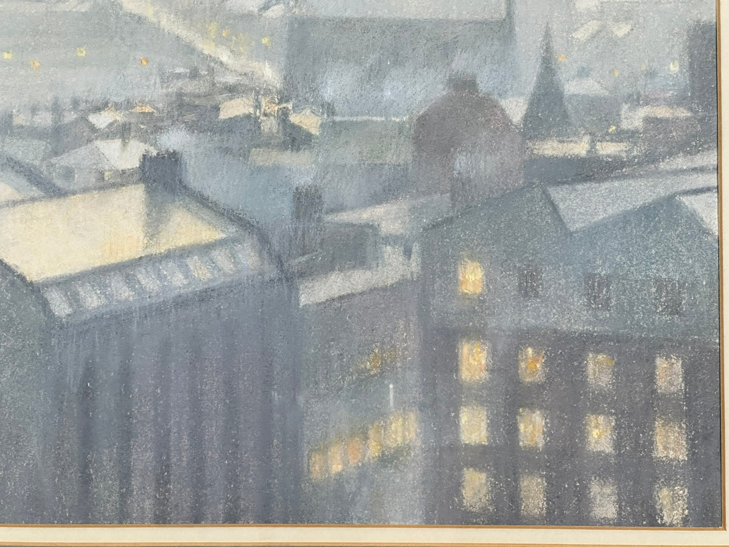 Bob Richardson - Hazy Morning Manchester 1977 Original Pastel