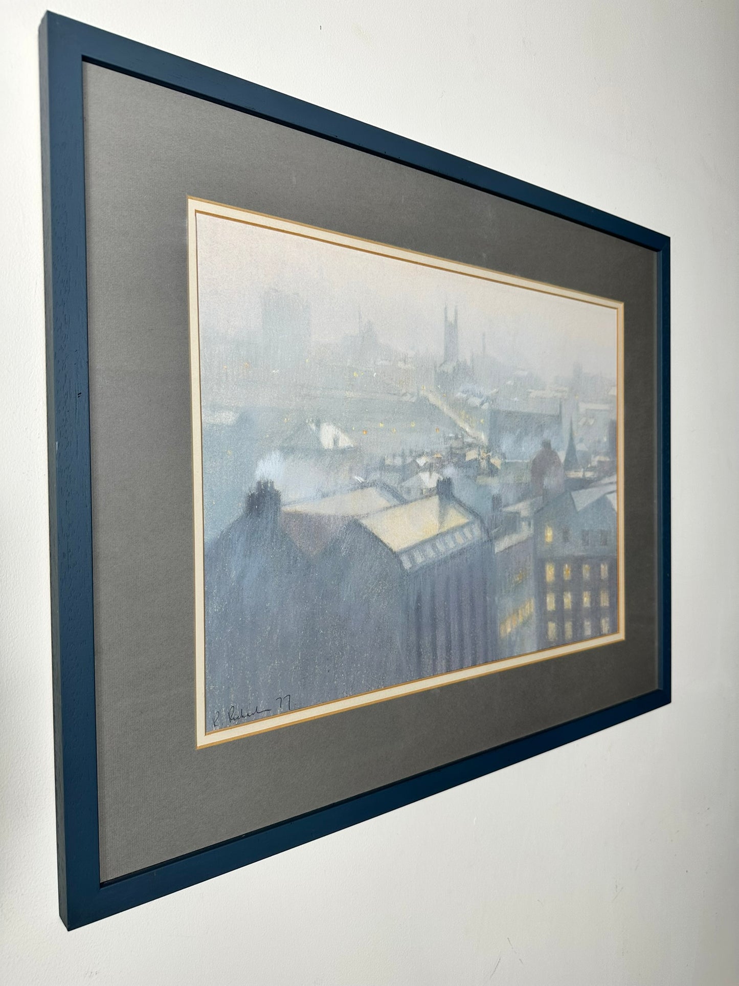 Bob Richardson - Hazy Morning Manchester 1977 Original Pastel