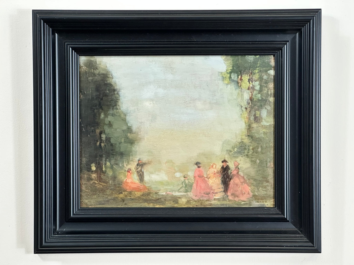 William George Robb - The Picnic Limpsfield - Original 1912 Oil Painting