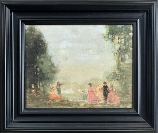 William George Robb - The Picnic Limpsfield - Original 1912 Oil Painting