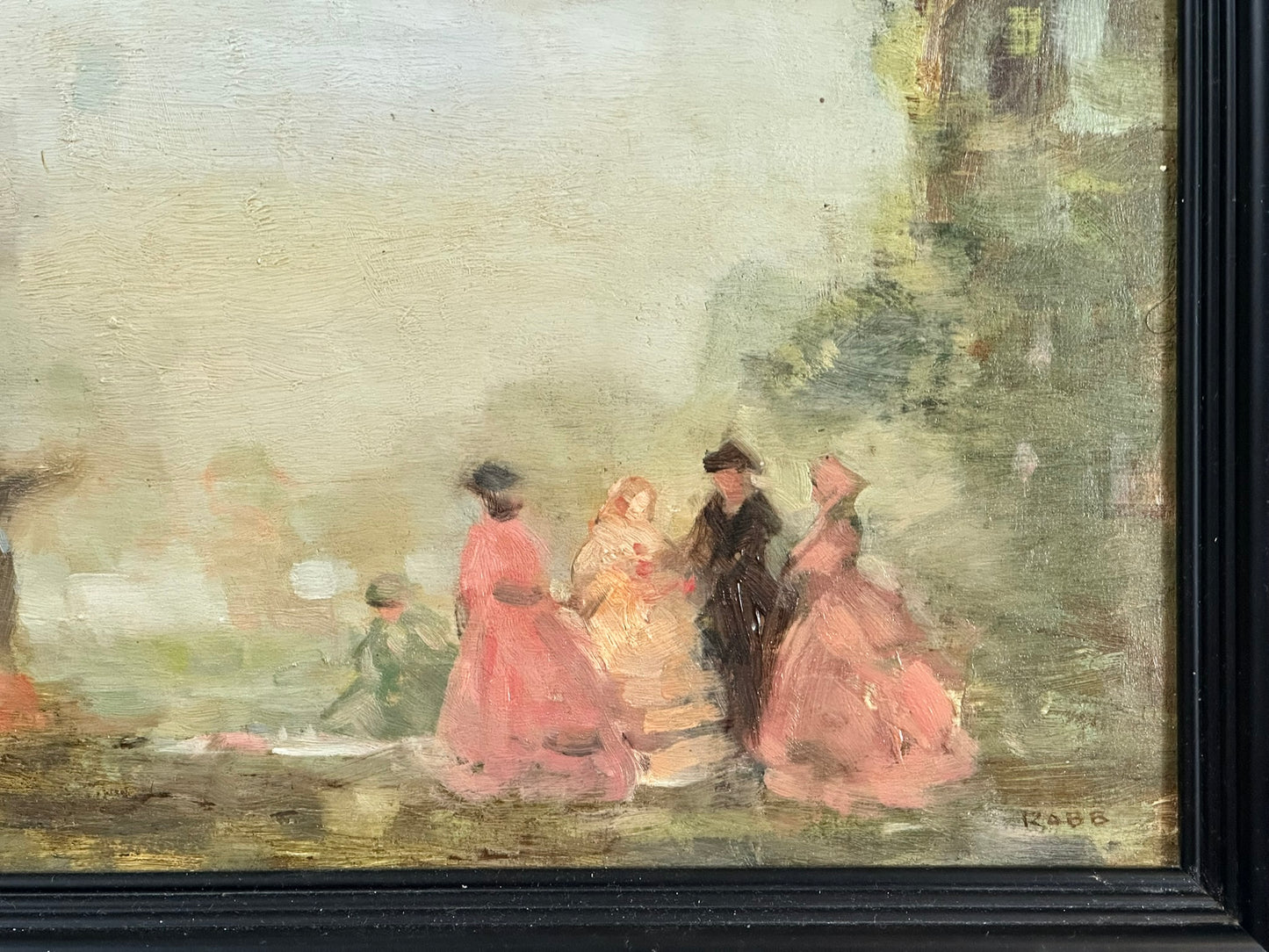 William George Robb - The Picnic Limpsfield - Original 1912 Oil Painting