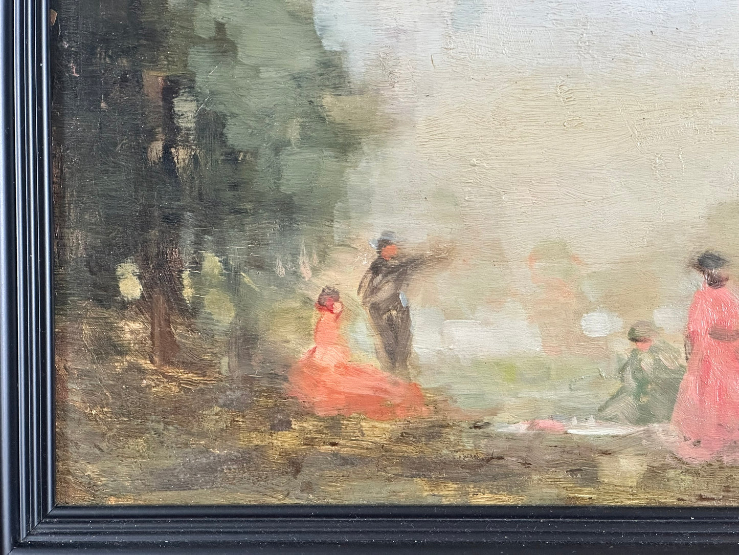 William George Robb - The Picnic Limpsfield - Original 1912 Oil Painting