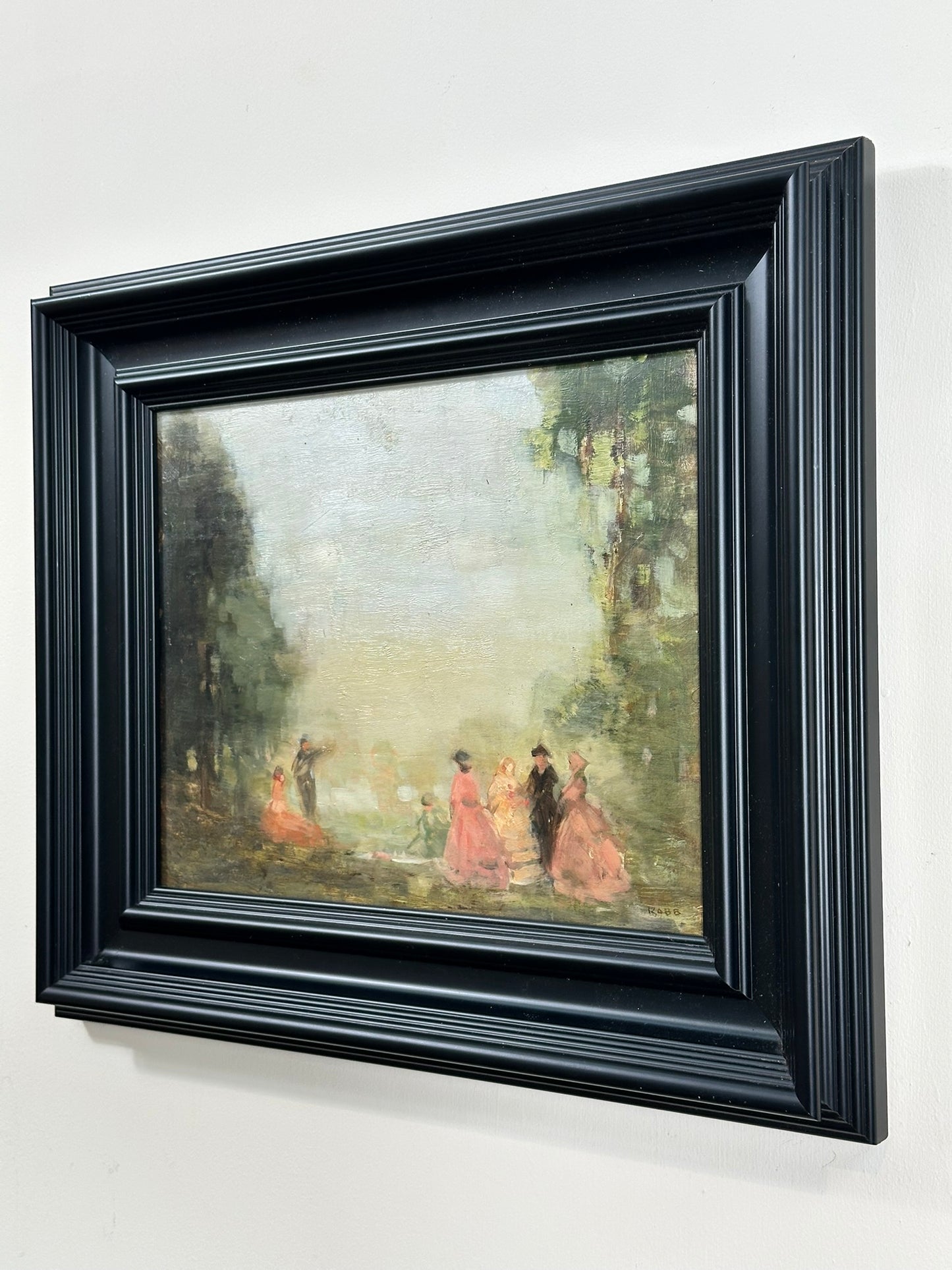 William George Robb - The Picnic Limpsfield - Original 1912 Oil Painting